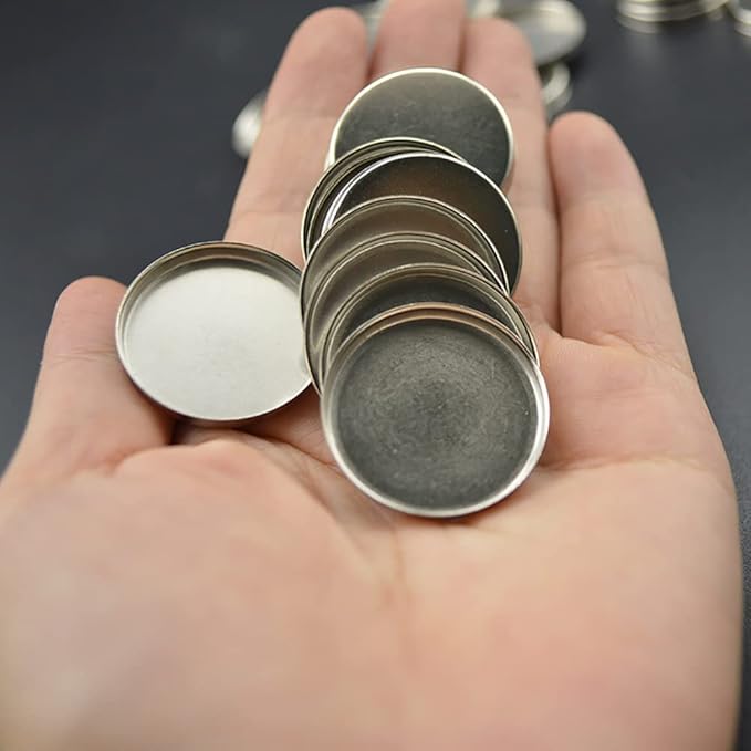 20 Pcs Metal Eyeshadow Pans Round Empty Round Eyeshadow Palette Cosmetic Eyeshadow Tin Reffilable Blush Pans Compact Makeup Tin