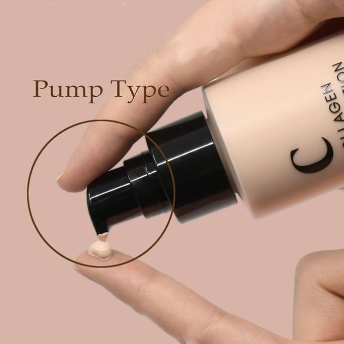 PS.PRETTYSKIN Collagen foundation for women, Long-Lasting Perfect Cover UV protection SPF15, Korean makeup with Titanium Dioxide 100ml/3.38fl.oz. (#21)