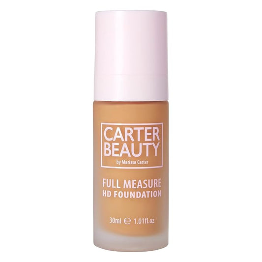 Carter Beauty Full Measure HD Foundation - Lightweight, Full Coverage Matte Formula - Water-Based Super Soft Skin Perfector - Vegan And Cruelty Free, Paraben And Sulfate Free - Sticky Toffee - 1.01 OZ