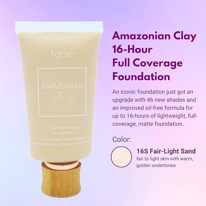 Tarte Cosmetics ian Clay 16-hour Full Coverage Foundation 16S Fair Light Sand