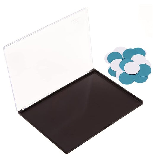 XL Large Empty Magnetic Transparent Plastic Eyeshadow Makeup Palette with 20Pcs Adhesive Empty Palette Metal Stickers for Eyeshadow Lipstick Blush Powder