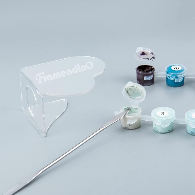 Framendino, 6 in 1 Set Hand Makeup Mixing Palette, Makeup Plate for Foundation with Spatula Makeup Artist Tool for Mixing Foundation Eye Shadow Nail Art for Women