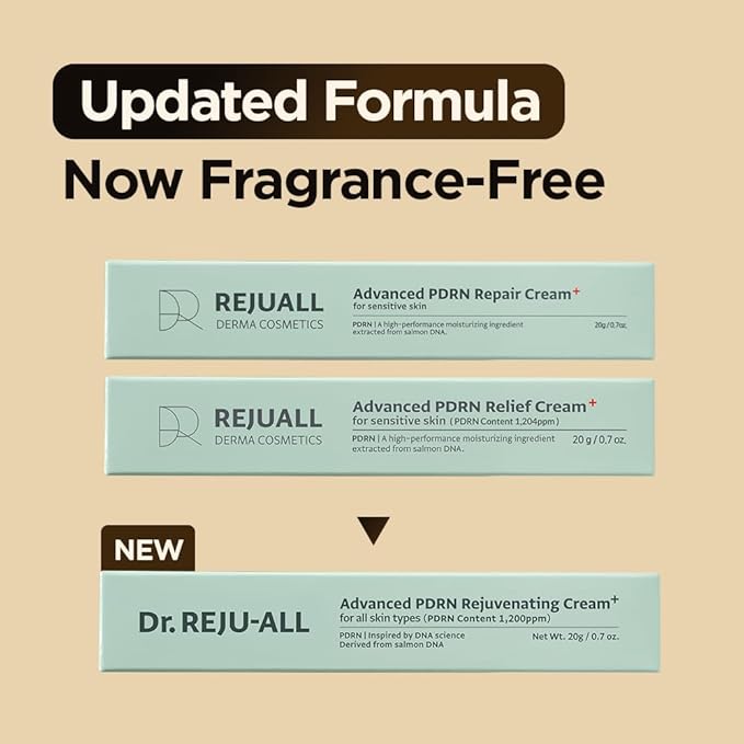 Dr. Reju-All Advanced PDRN Rejuvenating Cream 0.7oz (20g) | 99% Purity PDRN Salmon DNA, Collagen Gel Skin Repair Cream with Hyaluronic Acid & Niacinamide for Glass Skin | Night Routine Korean Skincare
