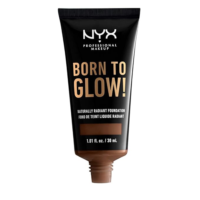 NYX PROFESSIONAL MAKEUP Born To Glow Naturally Radiant Foundation, Medium Coverage - Deep Rich