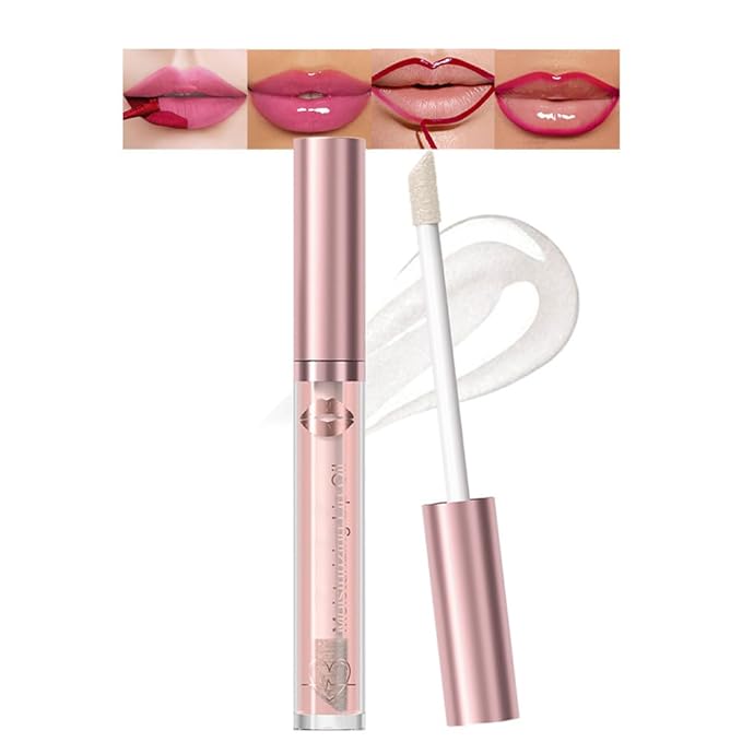 Hydrating Lip Gloss Oil - Nourishing Tinted Lip Oil for High-Shine Finish, Long-Lasting, Non-Sticky, Cruelty-Free Lip Plumper, Perfect with Lipstick & Peel-Off Lip Gloss