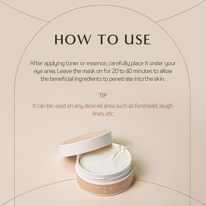 Firming Gel Eye Mask 60ea (30pairs) - Refreshing Hydrogel Eye Patch with Collagen, Peptide, Rice Ceramide, Lactobacillus Ferment for a Firm Eye Area, Reduces Fine Lines, Eye Bags, Puffy Eye