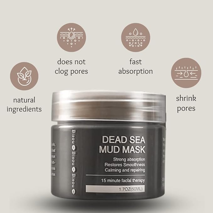 Clay, Dead Sea Mud & Charcoal Gel Face Mask Trio With Applicator, Deep cleansing Clay and Mask Applicator, Facial Therapy PH Balanced Hypo-allergenic