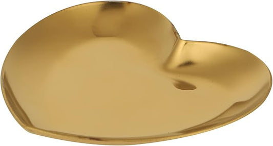 Nail Palette, Makeup Palette Nail Palette Heart Shaped Art Palette Stainless Steel Makeup Mixing Palette Makeup DIY Paint Color Mixing Tray Nail Art Palette Resin(Gold)