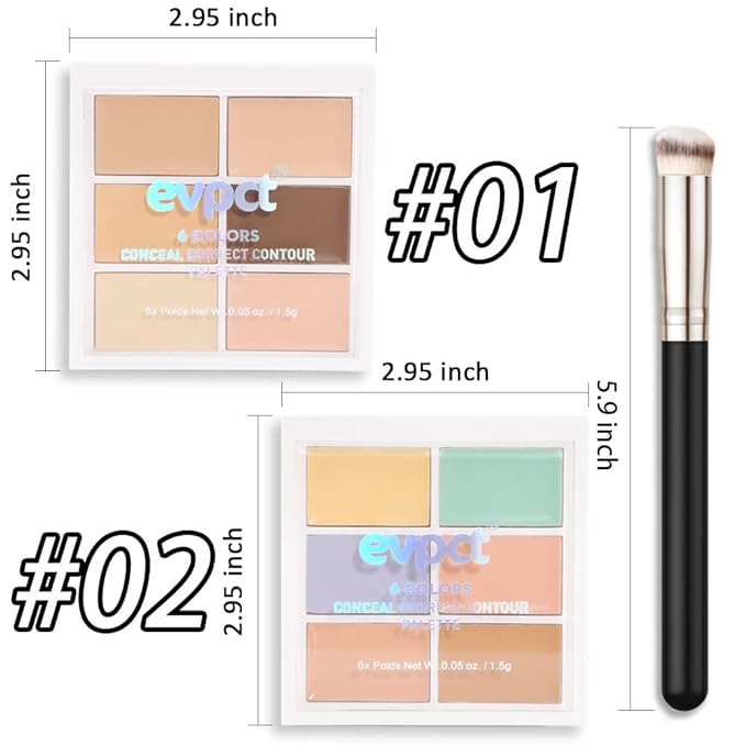 Concealer Cream Makeup Palette Color Corrector,Under Eye Brightener Concealer Dark Circle Concealer Palette,Waterproof Foundation Cream Based Makeup Palette Full Face Contour Kit for Beginners