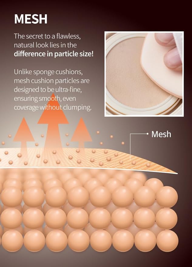 Mesh tight up cushion foundation 01, light beige, Korean compact foundation, natural coverage, glow, sweat proof makeup, long lasting, all skin type