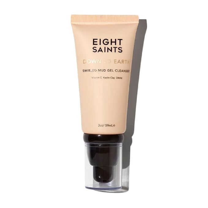 Eight Saints Down To Earth Mud Gel Face Wash, Natural and Organic, Gentle and Effective Daily Anti Aging Facial Cleanser, Makeup Remover, Nourishing and Hydrating Face Cleanser