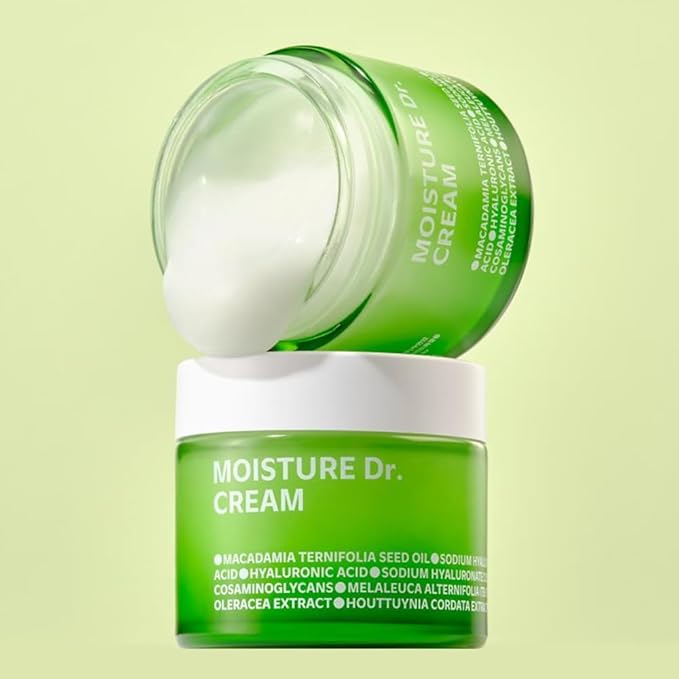 ISOI Moisture Dr. Soothing Cream, Deep Hydration & Barrier Support with Hyaluronic Acid, Lightweight Moisturizer for Sensitive Types, Korean Skin Care (2.37 fl.oz, 70ml)