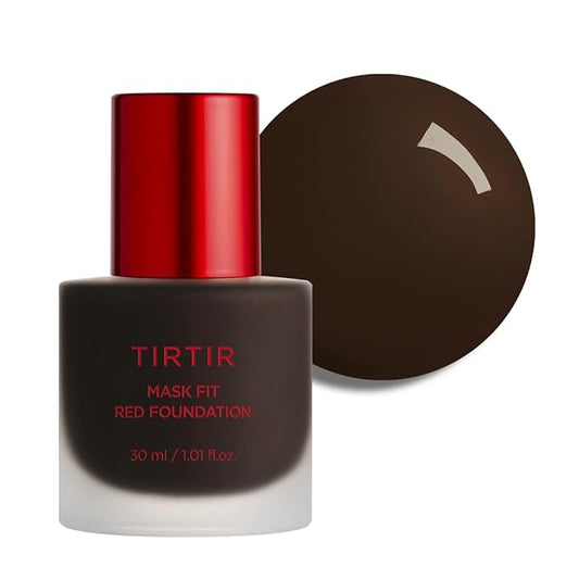 TIRTIR Mask Fit Red FoundationㅣLong Lasting Flawless Coverage, Energy Essence, Lightweight, Hydrating, Pore-Blurring, Breathable Satin Finish, Makeup, Radiant Skin, #55N Espresso, 1.01 Fl Oz