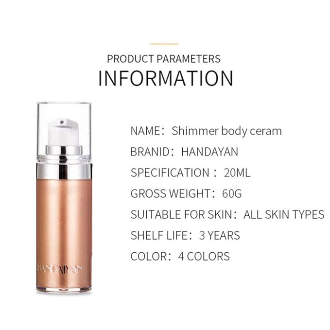 Body Face Luminizer Highlighter Cream Spray Liquid Bronzer Illuminator Glow Glistening Makeup Foundation Cheekbone & Blush Liquid Highlighter Smooth Shimmer Glow Makeup(#01 Pearl White)