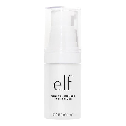 e.l.f. Mineral Infused Face Primer, Primer For A Smooth Foundation Base, Fills In Fine Lines & Refines Complexion, Vegan & Cruelty-free, Small