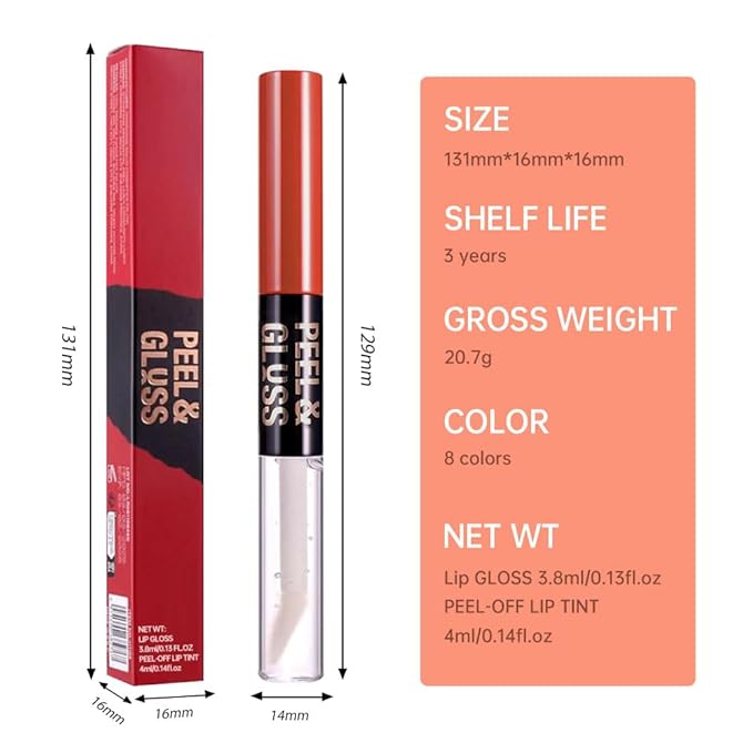 Deep Raspberry Peel Off Lip Gloss Tattoo and Lip Oil, Lip Stain Peel Off Masque - Peel Off Lip Tint ,Long Lasting Waterproof Transfer-proof Lip Mask Lip Gloss Peel Off Lip Liner,Stay Lip Makeup 05#
