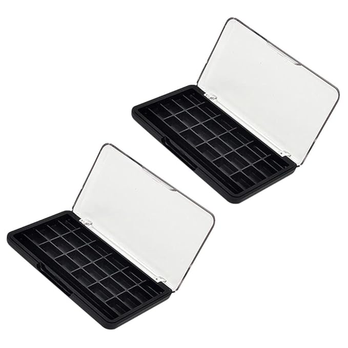 Empty Eyeshadow Palette Eyeshadow Makeup Palette Lipstick Container Makeup Empty Case for Blush Lipstick, 2Pcs 24 Grids