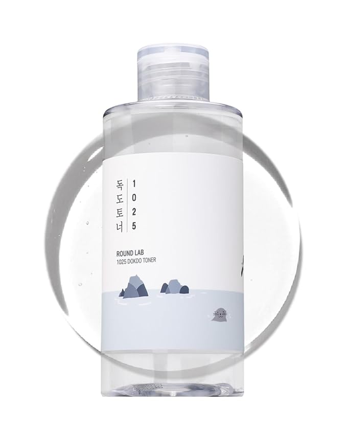 ROUND LAB 1025 Dokdo Toner 6.76 Fl Oz, Oil Control and Reduces Excess Sebum, Gentle Exfoliating Facial Toner, Deep Sea Water for Moisturization, Soft Finish Without Stickiness, Korean Skin Care