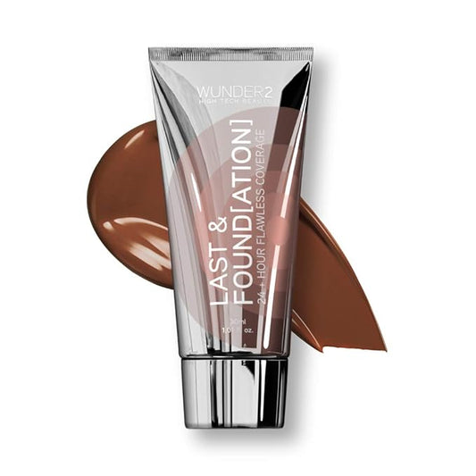 WUNDERBROW Full Coverage Foundation, Last & Found[ation] – Buildable Full Coverage Liquid Foundation For 24+ Hours Wear – Long Lasting, Waterproof, Espresso