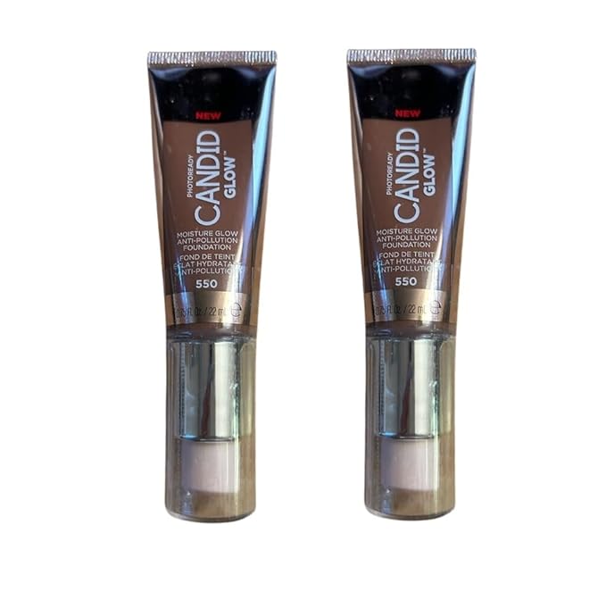 Pack of 2 Revlon Photoready Candid Glow Moisture Glow Anti-Pollution Foundation, Mocha 550