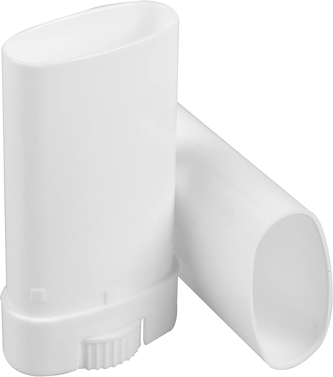 Empty Oval Deodorant Lip Lipstick Balm Tubes Containers Plastic (20-Pack) (15ml, white)
