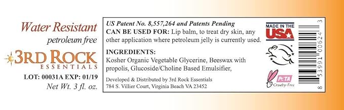 | Nutroleum Non Petroleum Skin Balm | All Natural Chemical Free & Water Resistant Alternative to Petroleum Jelly | All Natural Personal Care (3 oz)