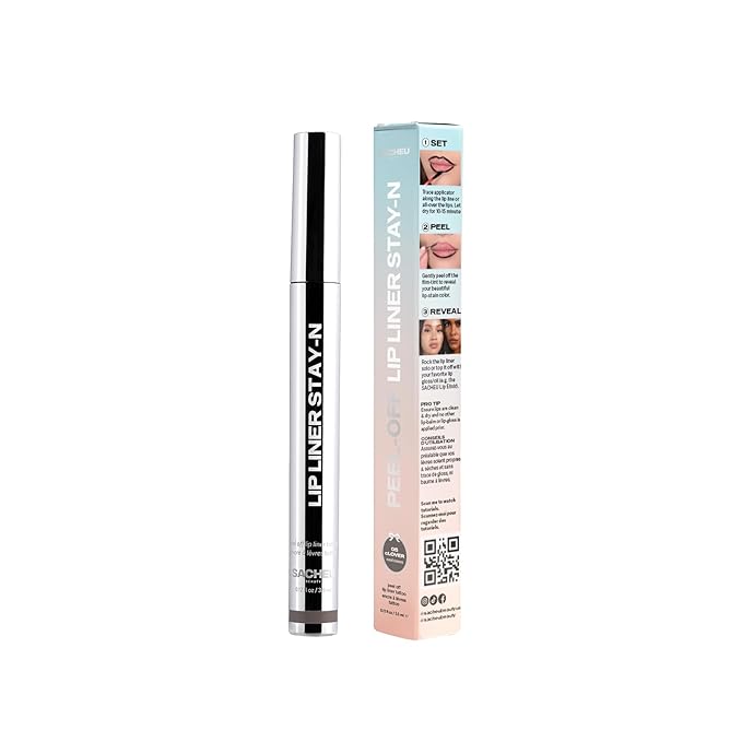 Sacheu Lip Liner STAY-N Peel Off Lip Stain — Long Lasting Matte Lip Tattoo Transfer Proof Lipstain Infused with Hyaluronic Acid & Vitamin E for All Skin Types — Vegan & Cruelty-Free, cLOVER