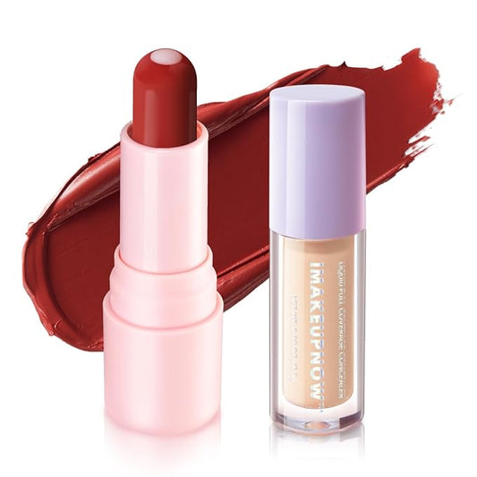 tinted lip balm, Conditioning & Nourishing Lip Balm, Matching concealer to cover lip lines and enhance color development- RED DAHLIA