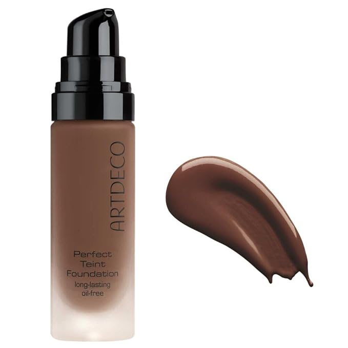 ARTDECO Perfect Teint Foundation - Neutral Deep Truffle - Lightweight Liquid Formula - Medium-Full Coverage - Without Mask-Like Effect - Conceals Imperfections - Vegan Makeup - Hyaluron - 0.67 Fl Oz