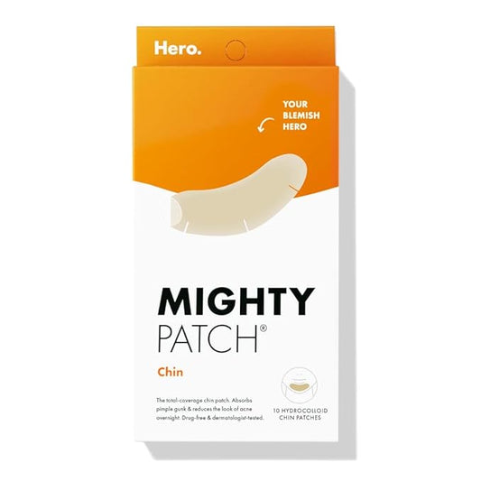 Hero Cosmetics Mighty Patch™ Chin Patch - XL Contoured Hydrocolloid Chin Patch for Blemishes and Pimples - Non-Irritating (10 Count)