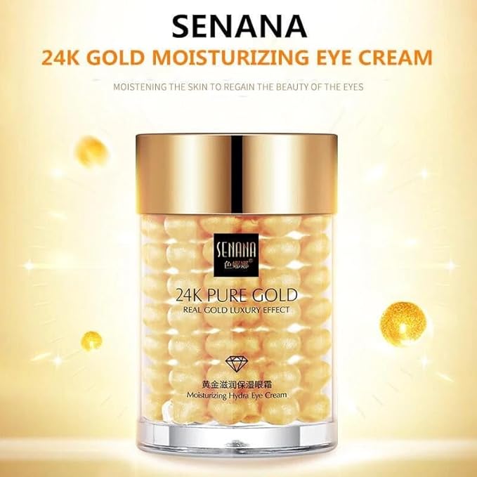24K Gold Eye Cream For Deep Hydrating, Anti-Aging Gold Eye Cream For Dark Circles And Puffiness,Moisturizing Lightenex Gold Cream Lifting Eye SENANA (1 PACK)