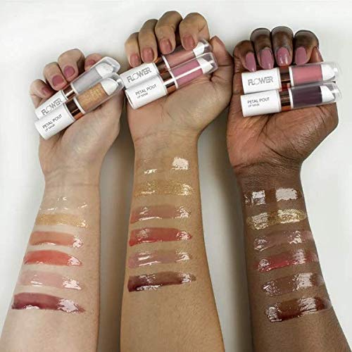 FLOWER BEAUTY By Drew Barrymore Petal Pout Lip Mask - Hydrating + Moisturizes Lips - Mango + Cocoa Butter - Lip Tint - Natural Color + Semi-Glossy Finish (Pucker)