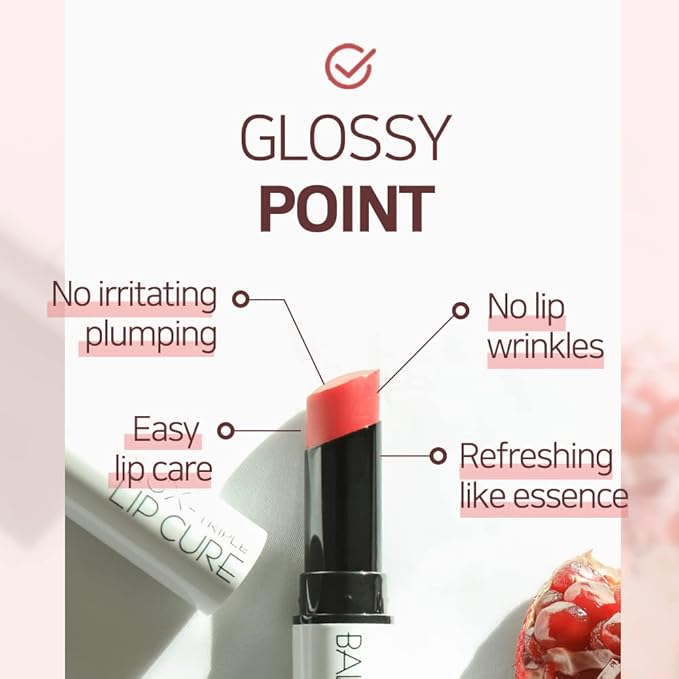 NATURAL SHINE NS BEAUTY Lux Triple Lip CURE Glossy Balm MUSE (Rose Coral) | tar-free, 100% natural ingredients, deep nourishing nighttime lip treatment care for dry and chapped lips (0.17 oz)