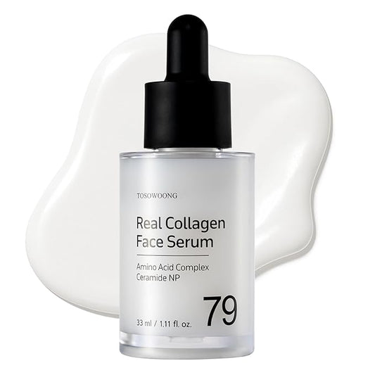 Real Collagen Face Serum, Hydrating & Firming Serum with hydrolyzed collagen, Hyaluronic Acid, Plumps, Sagging Skin, Reduces Fine Lines and Wrinkles, Korean Skincare, 33ml / 1.11 fl. oz.