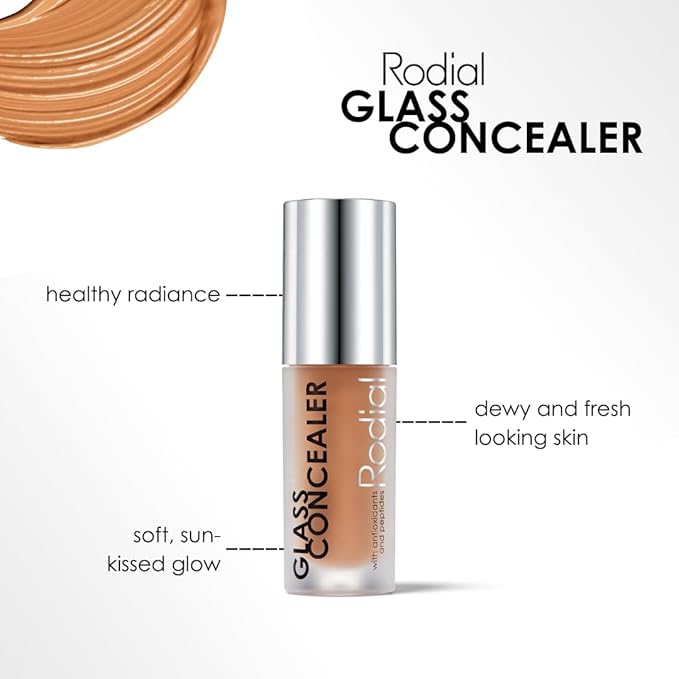Rodial Glass Concealer Shade 5 - Luminous, Full-Coverage Cream with Peptides and Antioxidants for Flawless Skin, 0.1 fl. oz.