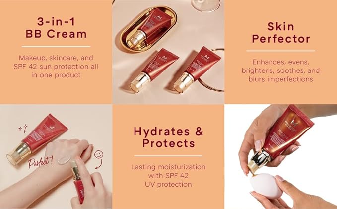 MISSHA M PERFECT COVER BB CREAM No.23 Natural Beige for Light with Neutral Skin Tone SPF 42 PA+++1.69 oz & M BB Boomer 40ml -Lightweight, Multi-Function, High Coverage