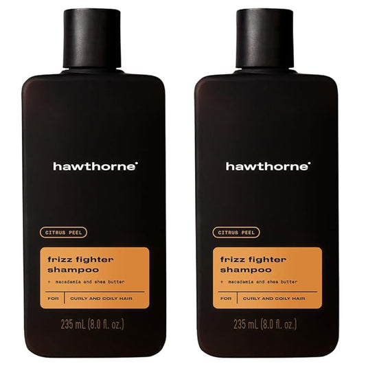 Hawthorne Frizz Fighter Shampoo for Curly Hair with Shea Butter, Macadamia, and Coconut Oil. Hydrate Hair and Tame Frizz. Sulfate Free, Paraben Free. 8 Fl. Oz. 2-Pack.