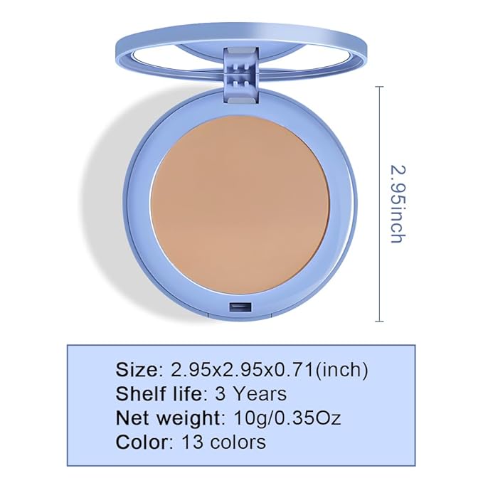 Oil Control Matte Perfection Face Pressed Powder,Matte Smooth Flawless Setting Powder Makeup, Polvo Compacto De Maquillaje, Waterproof Long Lasting, Cruelty Free, 0.35Oz(250 Radiant Sand, 1)