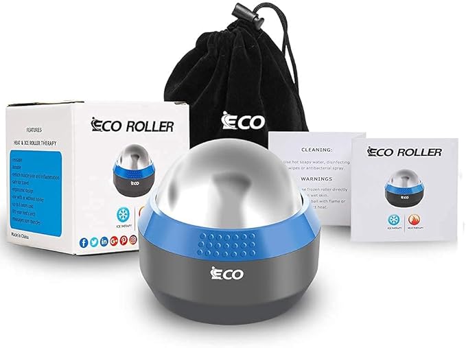 iECO Cryosphere Cold Massage Roller Ball - Massage Ball for Cold & Heat Relief, Myofascial Release, Trigger Point Therapy, Muscle Knots - Deep Tissue Ice Massager