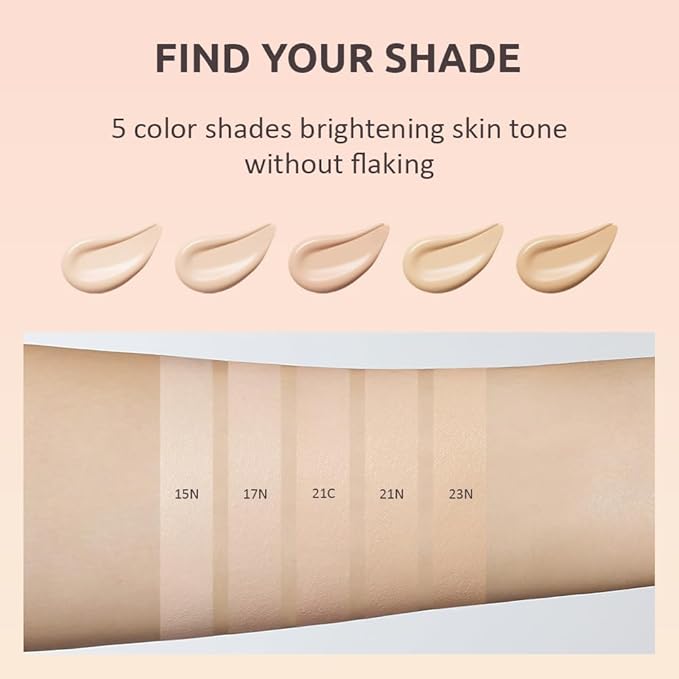 MOONSHOT KOREA Conscious Fit Cushion Foundation Flawless Coverage,Glass skin,Long-Lasting, Lightweight, Buildable Coverage,k-beauty (21N Cosmic Vanilla, [refill] Conscious Fit Cushion)