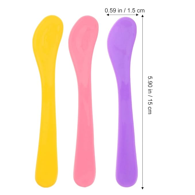 Healifty 10 Pcs makeup spatula plastic makeup DIY Accessories Facial Cream Spatulas Cream Spoon DIY Makeup Spatula small spoons Spatula Premium makeup spatula tool 15c cosmetic applicator