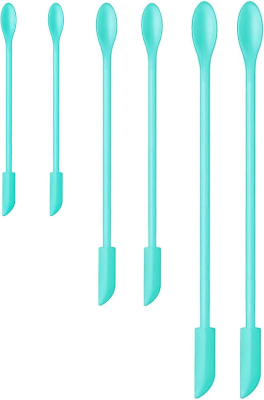 Silicone Spatula Set (6Pcs) - Mini Scraper Tool for Beauty & Food （Reach Every Last Drop - Multi-Size Spatulas for Makeup Jars, Lotion Bottles & Kitchen Containers）