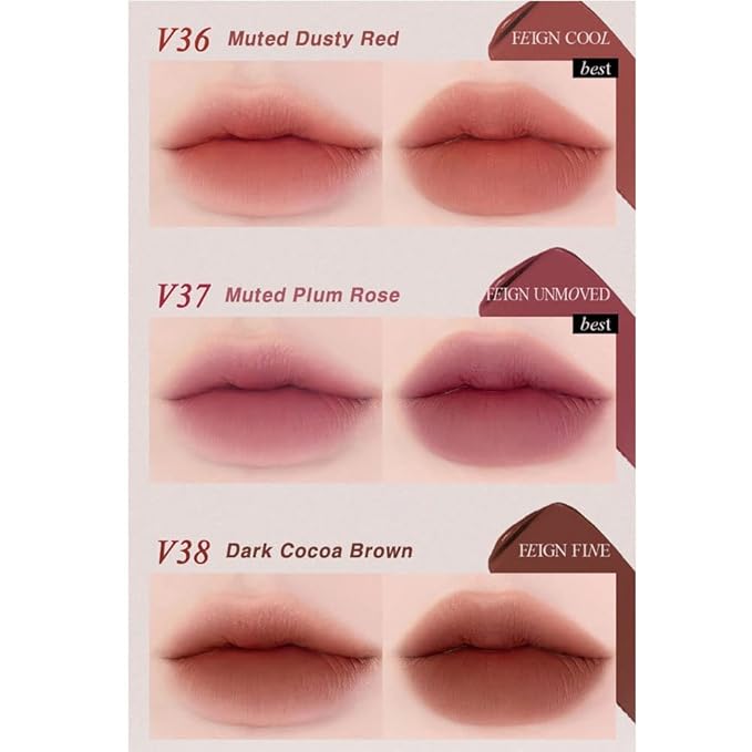 BBIA Last Velvet Tint - Soft & Creamy Matte Finish Lip Stain, Blur Effect with Velvety Texture, Long-Lasting, High Pigment, Lightweight, Non-Drying, Vegan, Korean Lip Makeup (V35 FEIGN JOY)