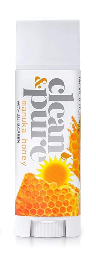 Lip Balm Singles (Manuka Honey with Sunscreen) 100% Natural Beeswax, Vitamin E Oil | Olive Oil Based Treatment for Dry, Chapped Lips | Made in Australia…