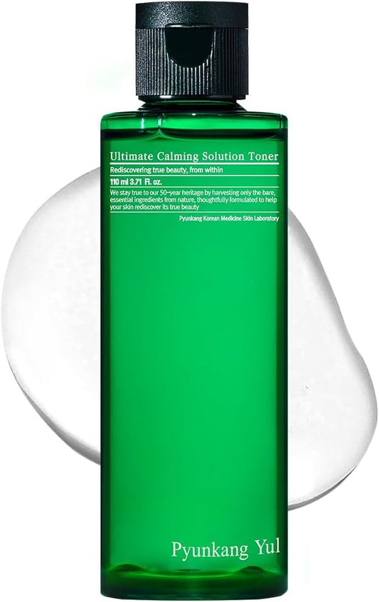 [PKY] Pyunkang Yul Ultimate Calming Solution Toner with Honeysuckle Flower, Ceramides, Hyaluronic Acid, Centella Asiatica, for Moisturized, Nourishing, Sensitive, Tired Facial Skin 3.71fl.oz.