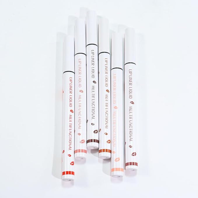 evpct Longwear Liquid Lip Liner Stain Marker Pen Long Lasting Waterproof, Warm Nude Pink Matte Semi Permanent 24 Hour Lip Liner and Lipstick Combo, Color Stay Lipliner All Day, Lips Stain peel off