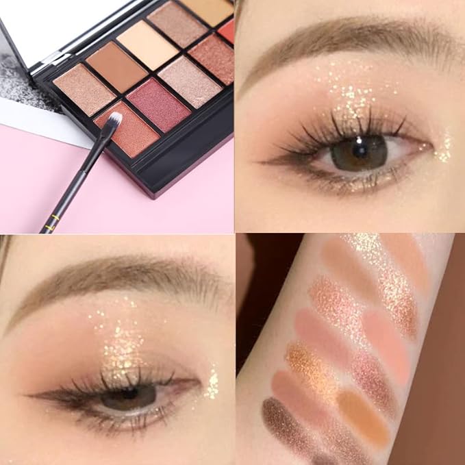 RUIGPRO Pro 16 Shades Eyeshadow Palette + 20 pcs Makeup Brushes Set High Pigmented Naked Nudes Shimmer Matte Metallic Smokey Eye Shadow Soft Synthetic Powder Cream Blending Brush Neutral Pallet