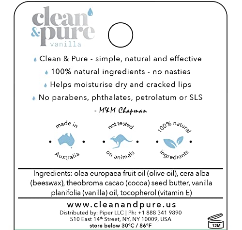 Lip Balm 2-Pack (Vanilla) | Manuka Honey Beauty Products | Lip Care Set With 100% All Natural Beeswax and Vitamin E Oil | Flavored Lip Balm for Dry, Chapped Lips