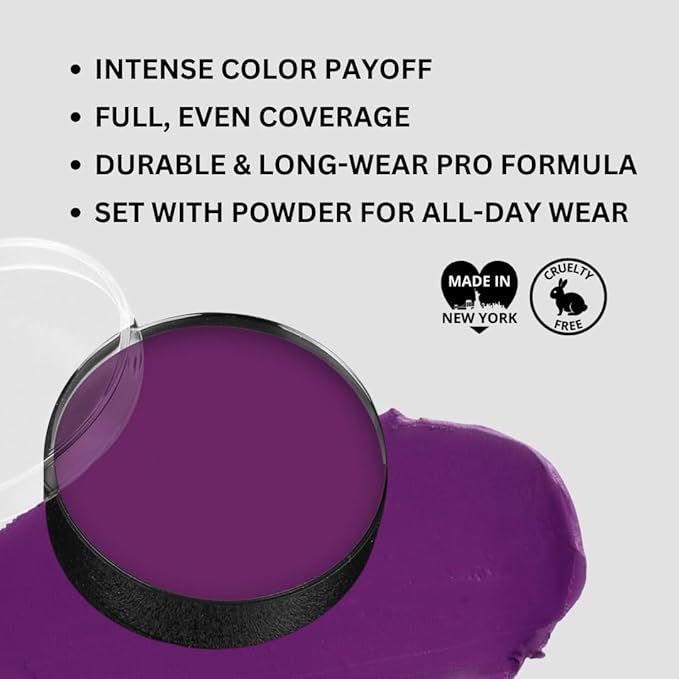 Mehron Makeup Color Cups | Stage, Foundation, Face Paint, Body Paint, Halloween | Face Paint Makeup | Greasepaint .5 oz (14 g) Purple