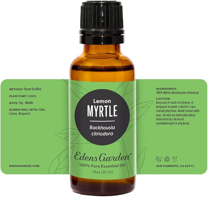 Edens Garden Myrtle- Lemon Essential Oil- 100% Pure Premium Grade, Undiluted, Natural, Therapeutic, Aromatherapy, The Best for Diffuser, Candle, Laundry, Humidifiers 30 ml (1 fl oz)